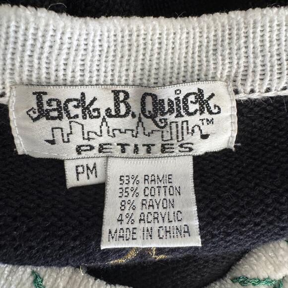 Vintage JACK B. QUICK Sweater Womens PM Christmas Santa Embellished Feathers - Picture 8 of 10